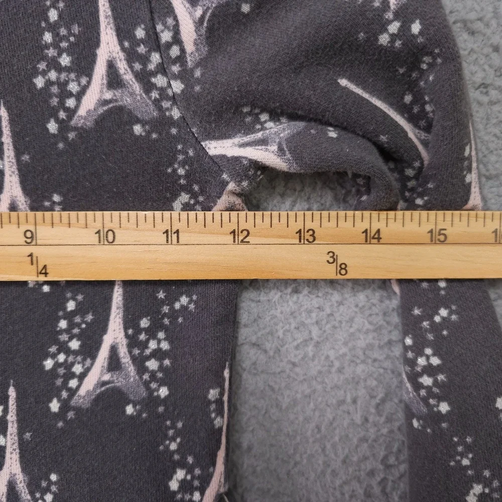 Gymboree Starry Night Dress Girls 7 Gray Pink Eiffel Tower Long Sleeve Terry